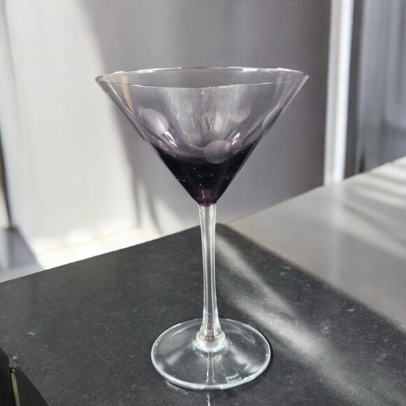 Waterford Marquis POLKA DOT Purple Amethyst Martini Glass Drinking Crystal - Picture 2 of 13